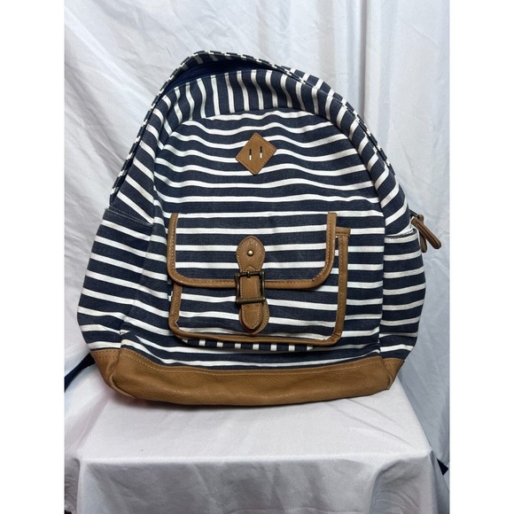 Pottery Barn Other - Pottery Barn Teen Northfield Stripe Backpack Large Navy White 9315 @TD